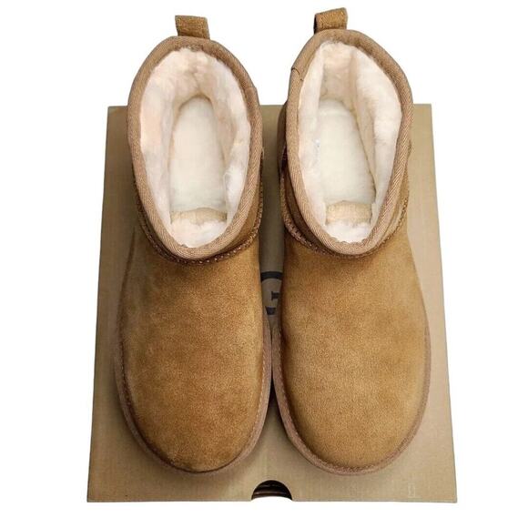 Ugg Classic Ultra Mini Platform Boots Size 9 Chestnut New in box - Picture 1 of 9